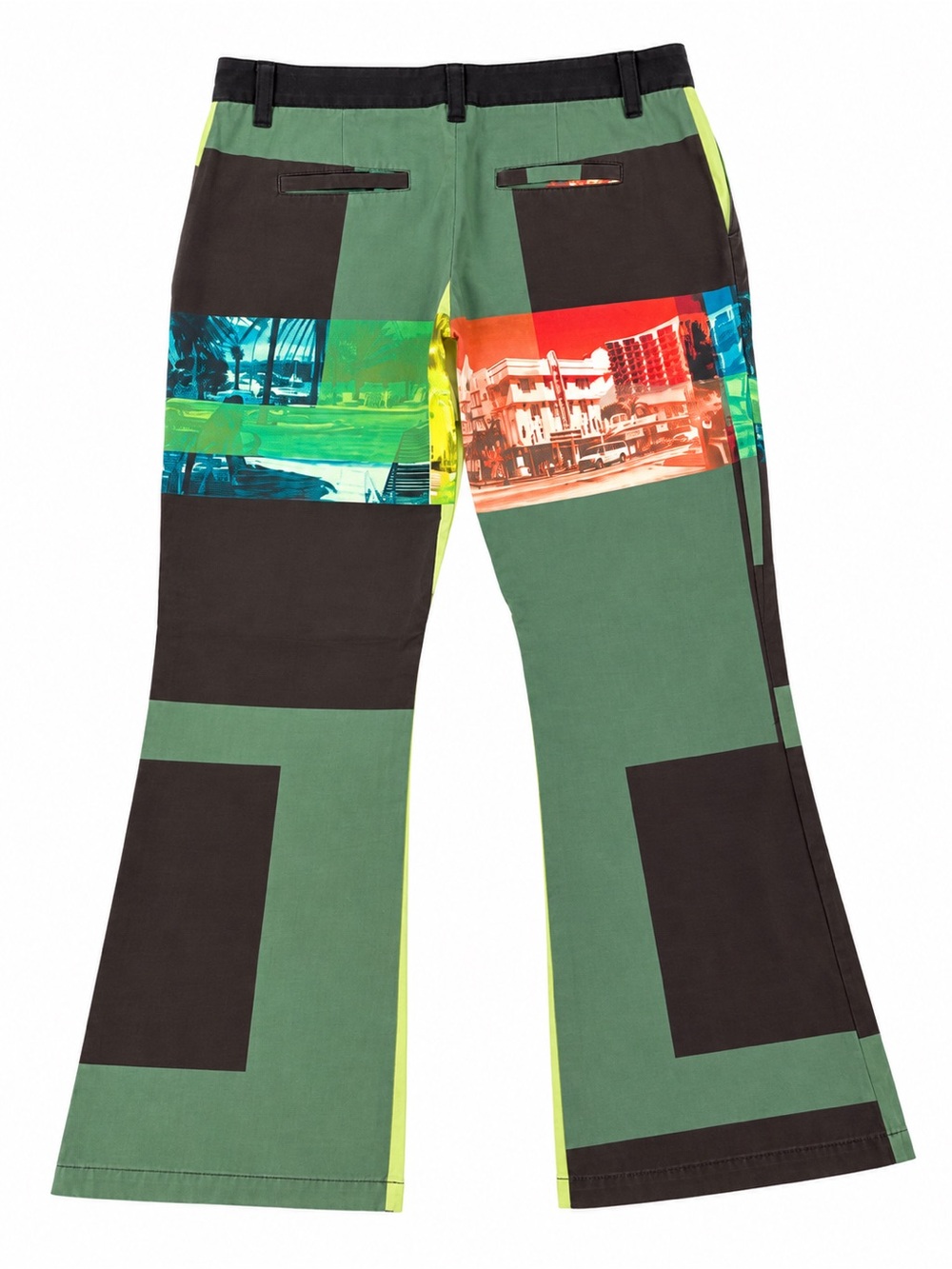 Vintage Custo Barcelona Green Miami Beach Low Mid Rise Pants 6 - Picture 2 of 9